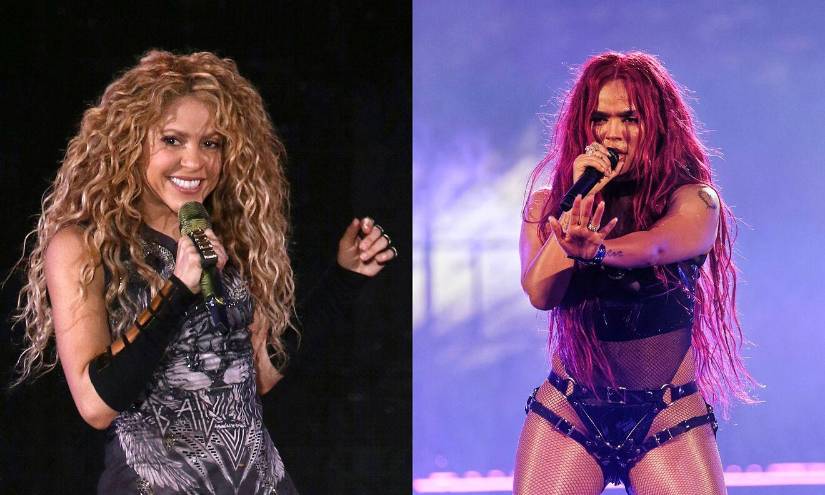 Shaki y Karol G en imágenes de archivo.