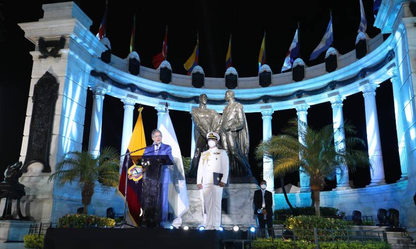 El presidente durante su discurso en el Hemiciclo de la Rotonda.