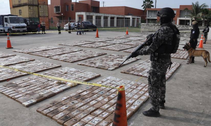 Imagen de una incautación de droga en Guayaquil, en mayo del 2023.