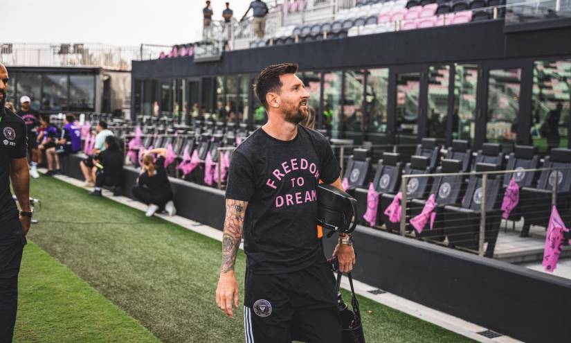 Lionel Messi, en el estadio donde juega de local el Inter Miami.