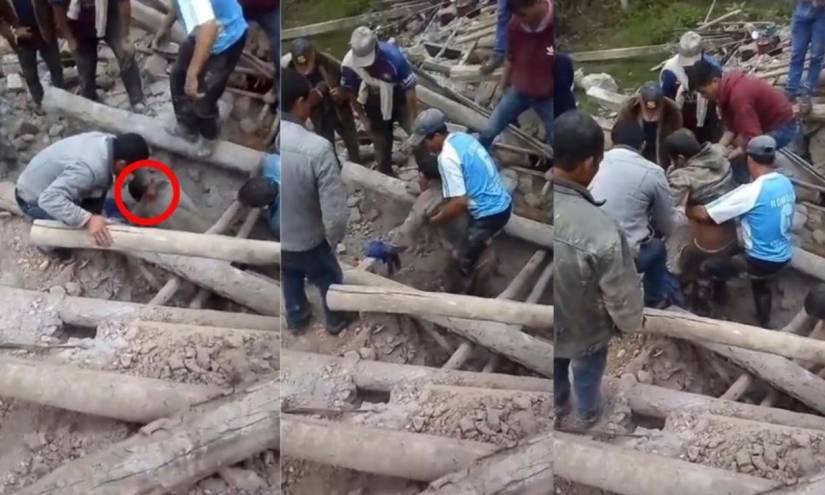 Hombre sobrevivió tras haber sido aplastado por escombros que dejó el terremoto en Perú