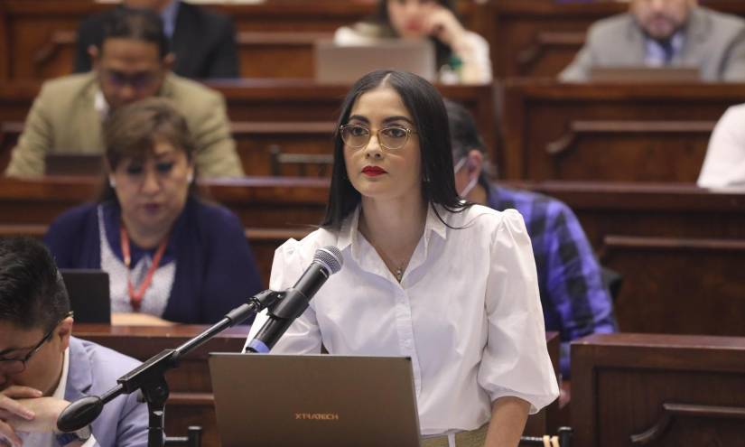 La asambleísta Viviana Veloz durante sus intervenciones en Fiscalización.
