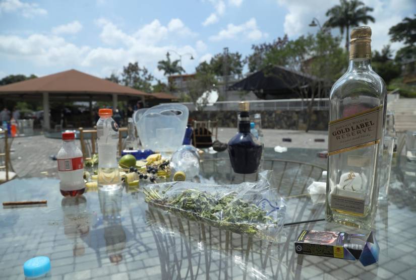 Narcofiesta en vía a la Costa, en 2024.