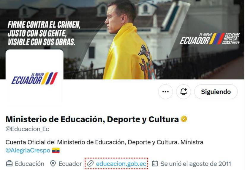 Cuenta de X del Ministerio de Educación, Deporte y Cultura
