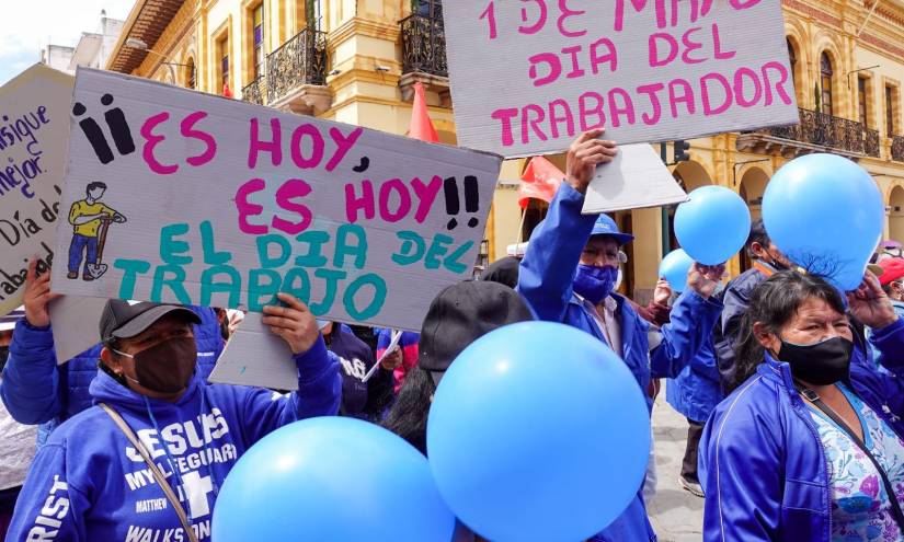 La marcha en Cuenca por el Día del Trabajo también fue pacífica.