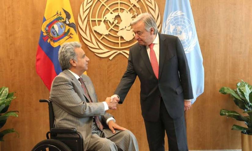 Moreno y secretario de la ONU conversan sobre diálogo impulsado por Ecuador
