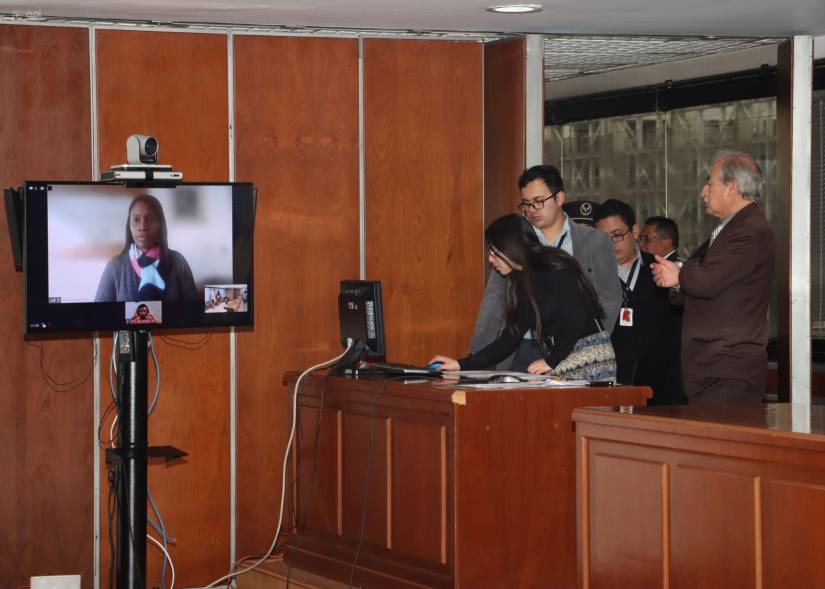 La fiscal Diana Salazar en la audiencia de disculpas públicas de Daniel Salcedo.