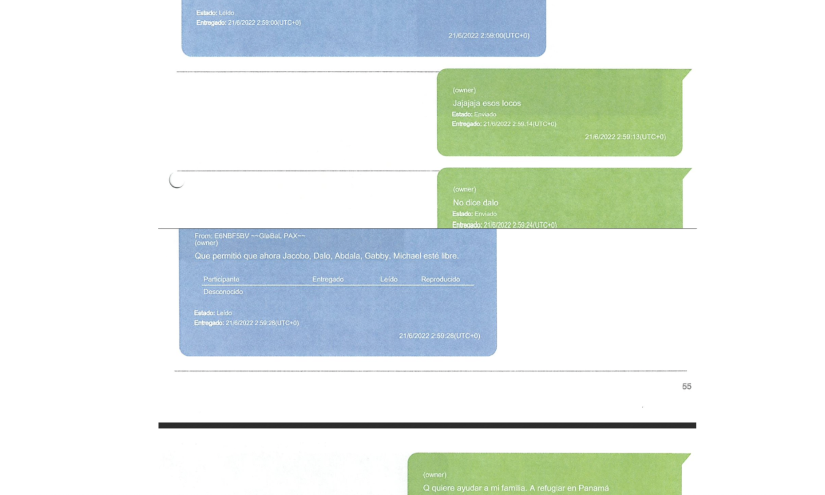 En un PDF de 21 páginas publicado por Fiscalía se da la conversación entre Cristian Romero y Leandro Norero.