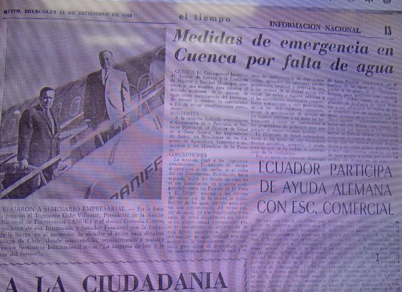 Información publicada por medios de comunicación locales sobre la sequía en Cuenca, en 1968.