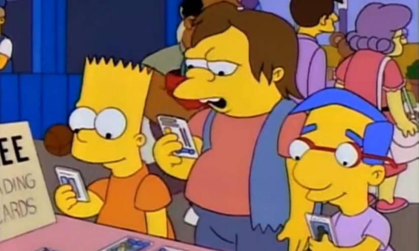 Bart y sus amigos en la presunta predicción.