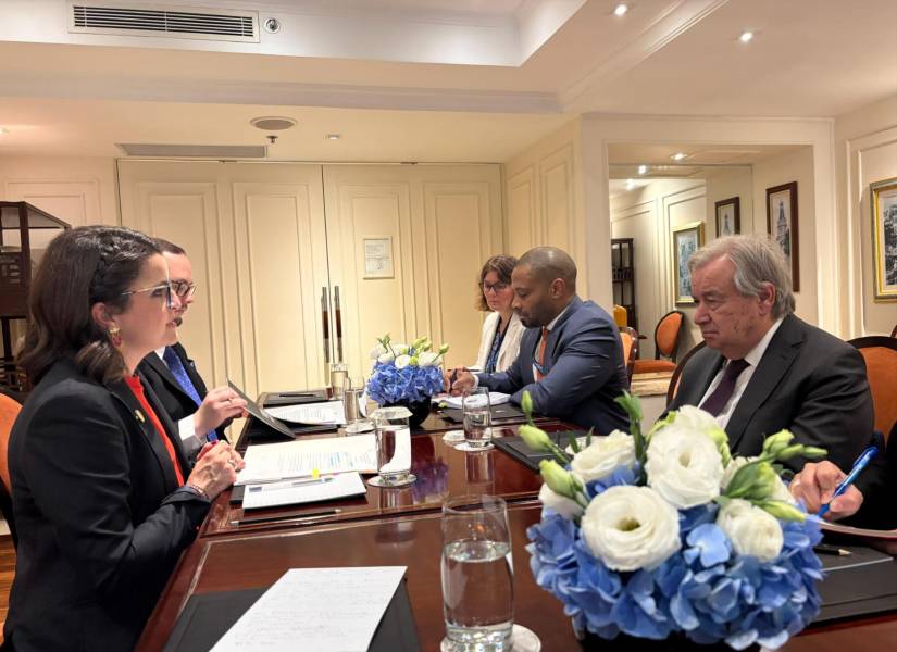 María José Pinto y secretario general de la ONU, António Guterres