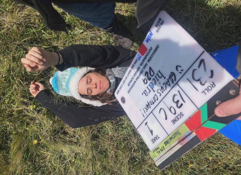 Ana Cristina Barragán durante el rodaje de Hiedra.