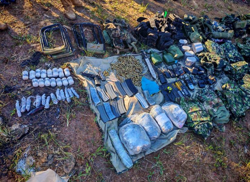 Imagen de evidencias decomisadas en el Alto Punino.