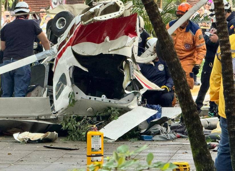 Avioneta accidentada en Medellín, Colombia.