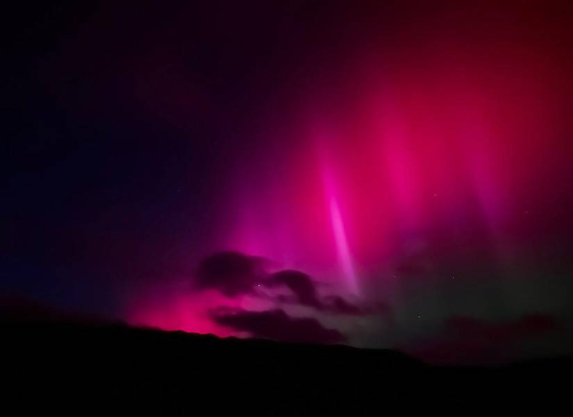 Aurora austral en Nueva Zelanda.