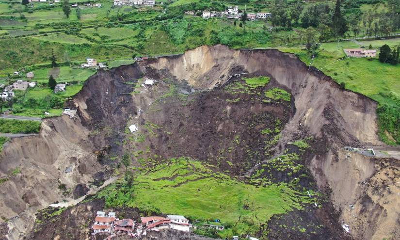 Zona del deslave en Alausí
