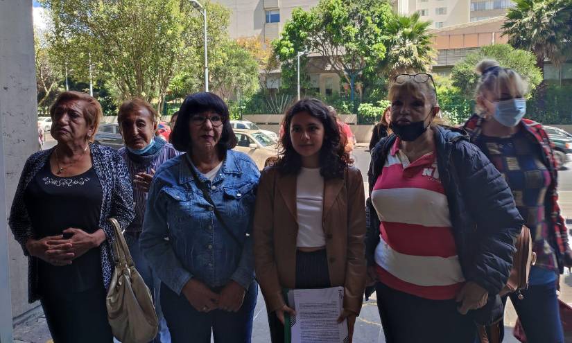 Las activistas de Nueva Coccinelle acudieron a la Fiscalía, la mañana de hoy.