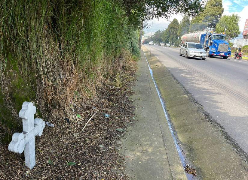 Diagonal al puente peatonal de La Argelia, suroriente de Quito.