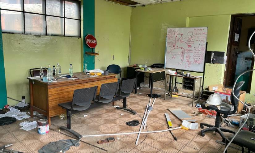 Imagen de lo que fue la oficina administrativa de los talleres del Ferrocarril.