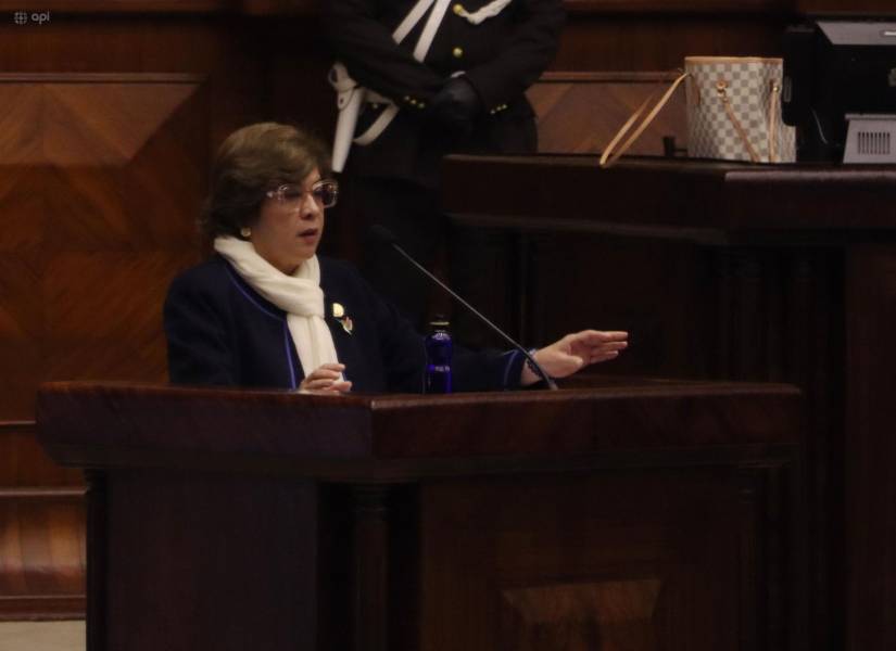 Quito, martes 30 de julio de 2024. Ivonne Núñez en el Pleno de la Asamblea Nacional