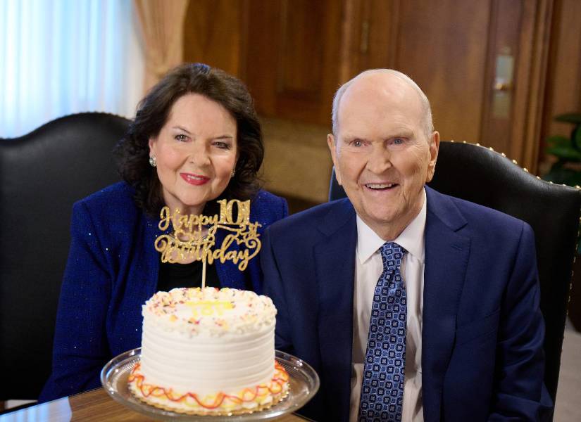 Russel M. Nelson en su 101 cumpleaños.