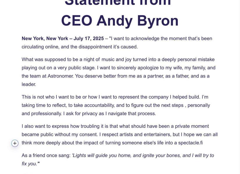 Supuesta carta del CEO Andy Byron