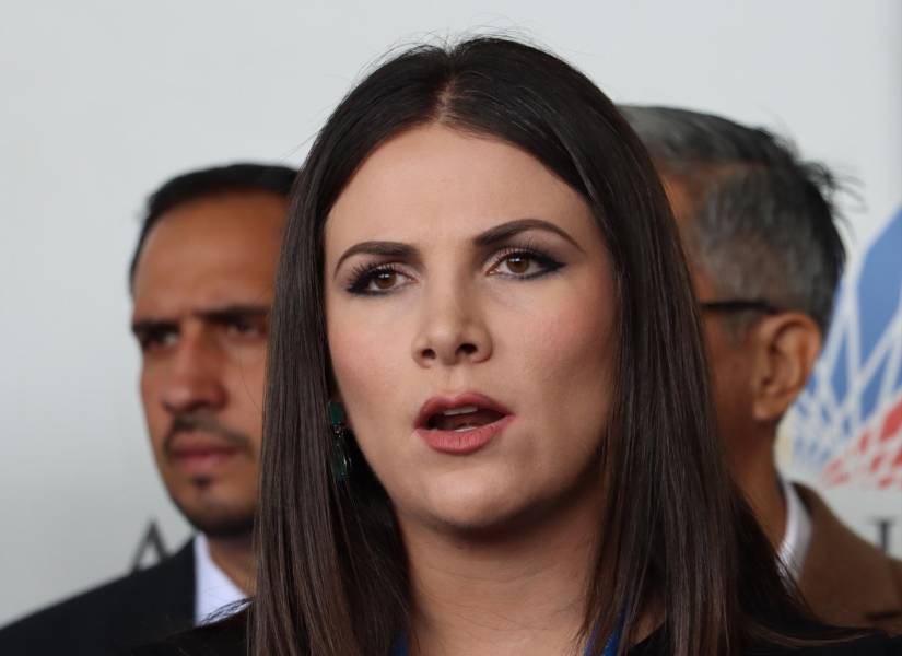 Ana Galarza en una rueda de prensa de enero 2023.