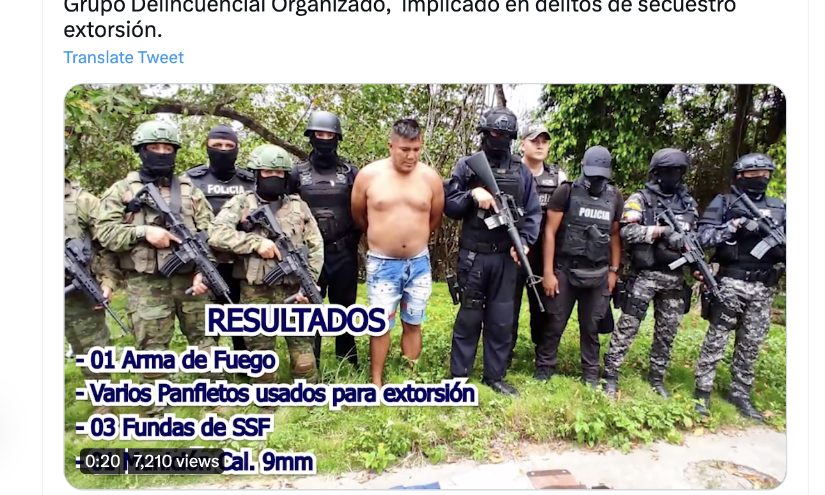 Las Fuerzas Armadas anunció la captura de alias Comandante Pullas.