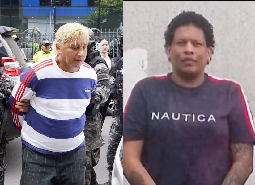 Fotos de Fabricio Colón Pico y Carlos Edwin Angulo, alias Invisible, ambos vinculados al grupo delictivo. Los Lobos.