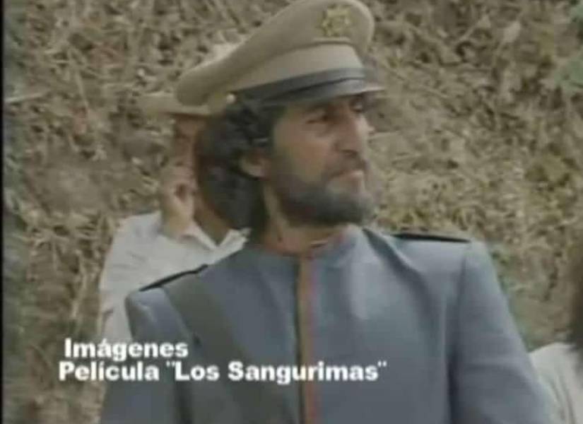 Raymundo Zambrano como el coronel Eufrasio en la película Los Sangurimas. Ecuavisa, 1993.