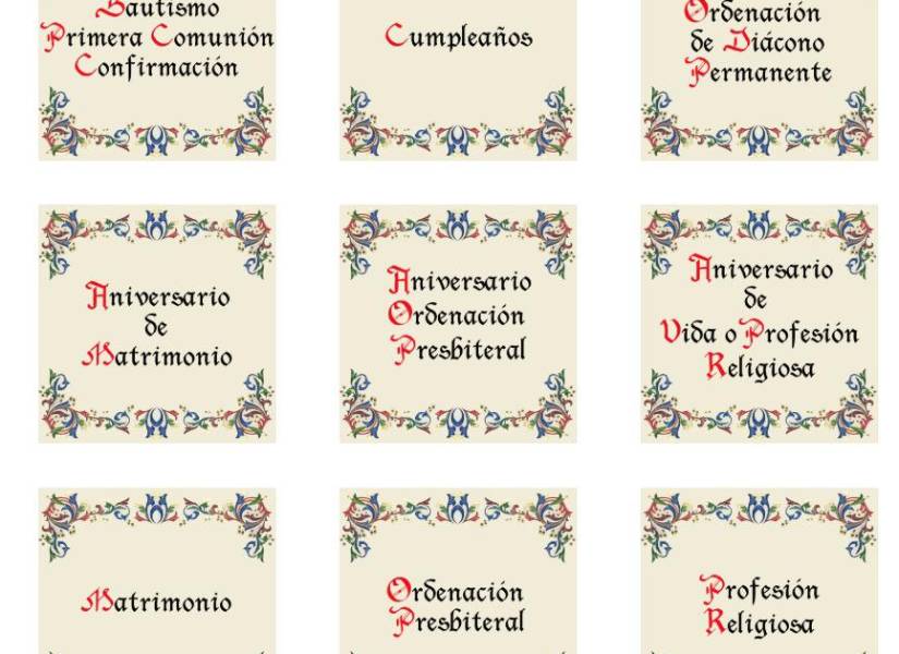 Motivos para pergaminos con la bendición apostólica del papa León XIV.