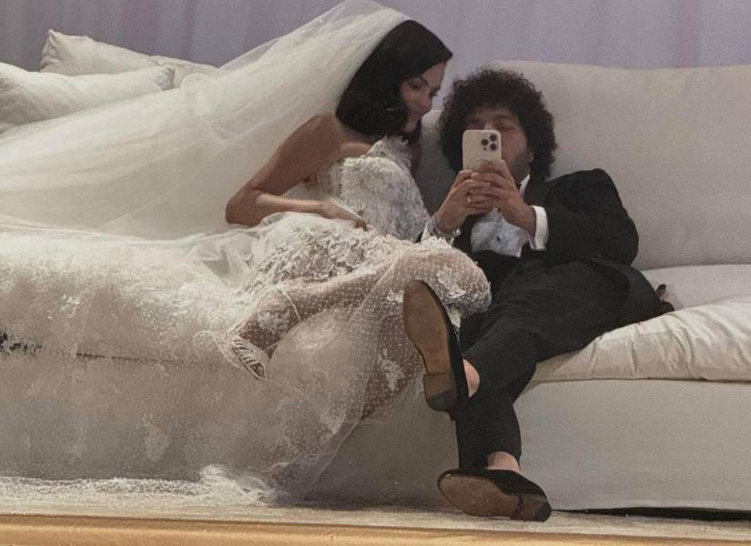 Fotografía de la boda de Selena y Benny.
