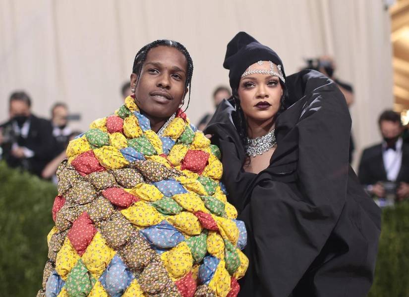 Fotografía del rapero junto a su pareja Rihanna en el Met Gala