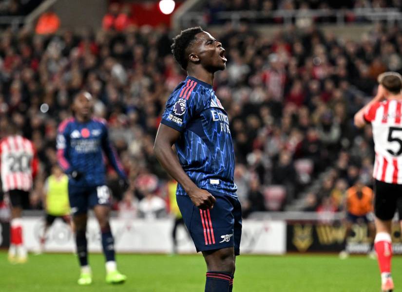 Bukayo Saka anotó el gol del empate para el Arsenal ante el Sunderland.