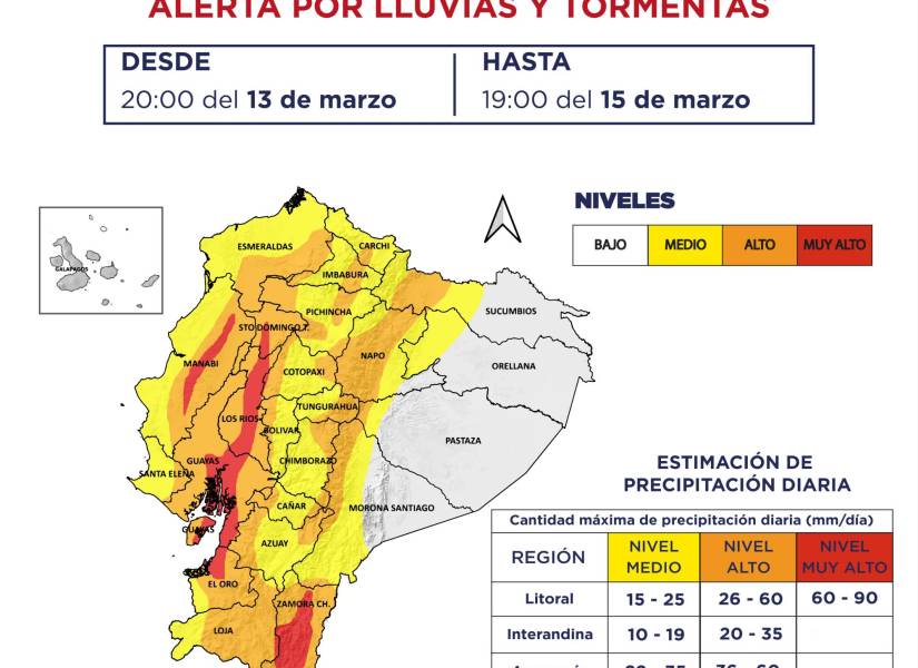 Invierno en Ecuador: ¿cuáles serán las zonas más afectadas por lluvias los próximos días?