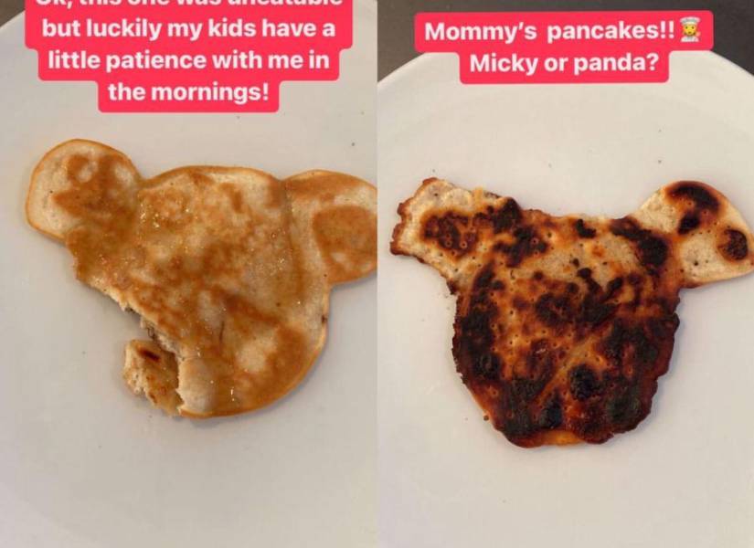Imágenes del video posteado por Shakira en las que se ve los pancakes quemados.