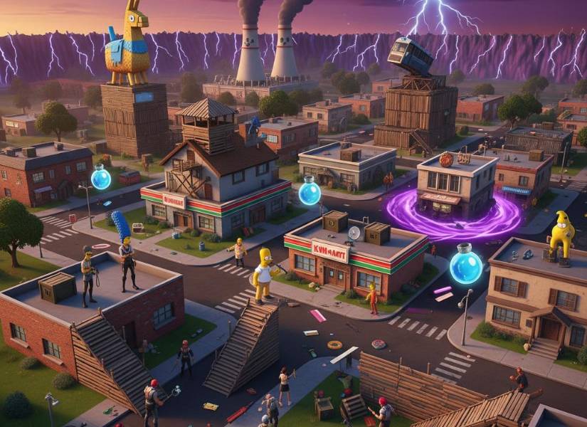 Foto referencial de Springfield en el mundo de Fortnite