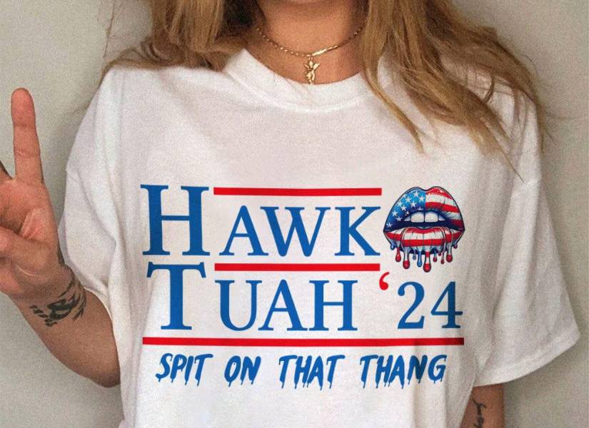 Camiseta de Hawk Tuah: escupe en esa cosa.