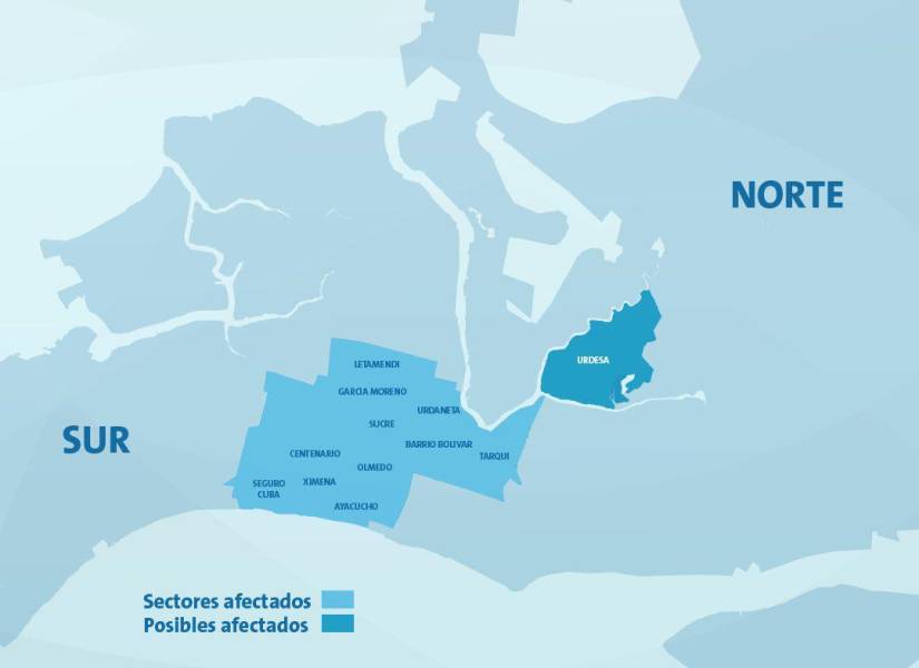 Corte de agua potable en sectores de Guayaquil: conozca los barrios afectados