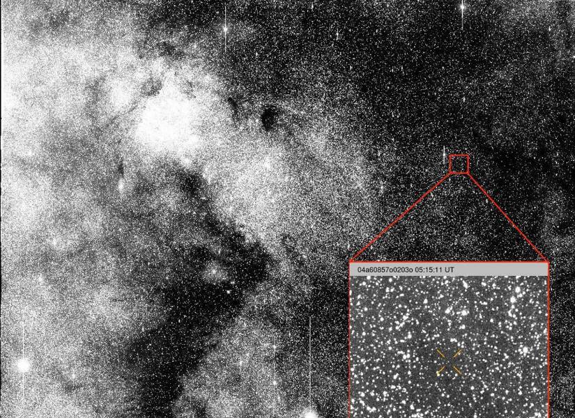 Esta imagen muestra la observación del cometa 3I/ATLAS cuando fue descubierto el 1 de julio de 2025 en Chile.