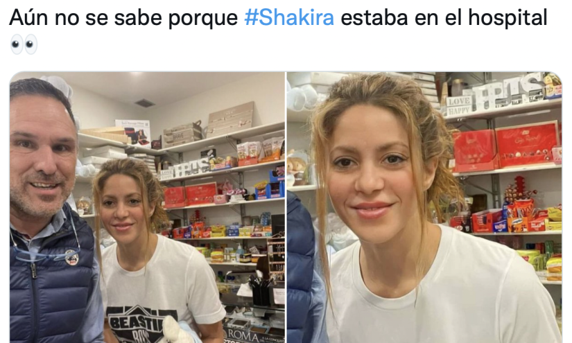 Captura de la fotografía de Shakira y fan en local de un hospital en Barcelona.
