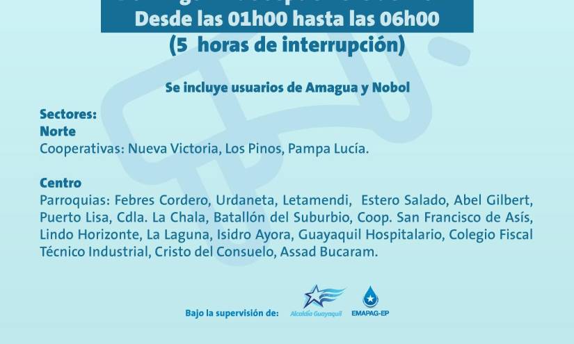 Sectores afectados en el norte y centro.