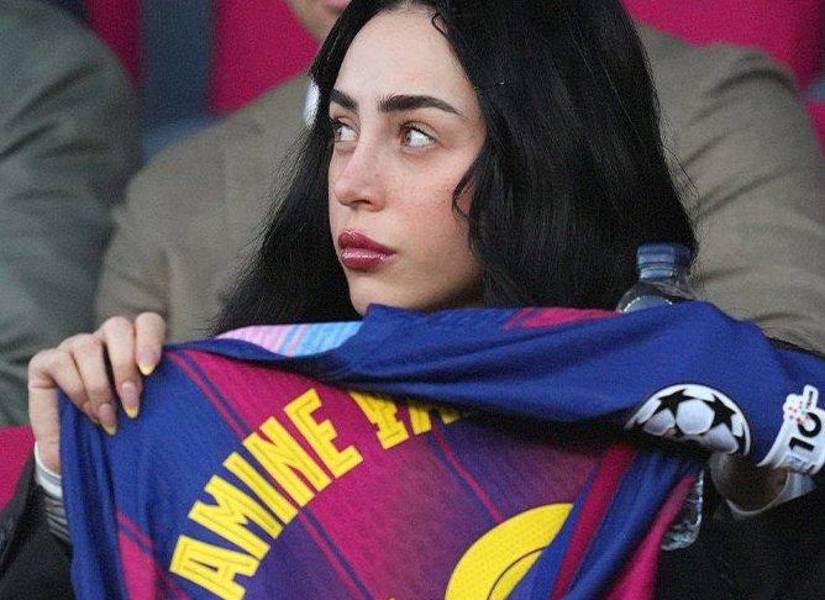 Nicki Nicole con la camiseta de Lamine Yamal.