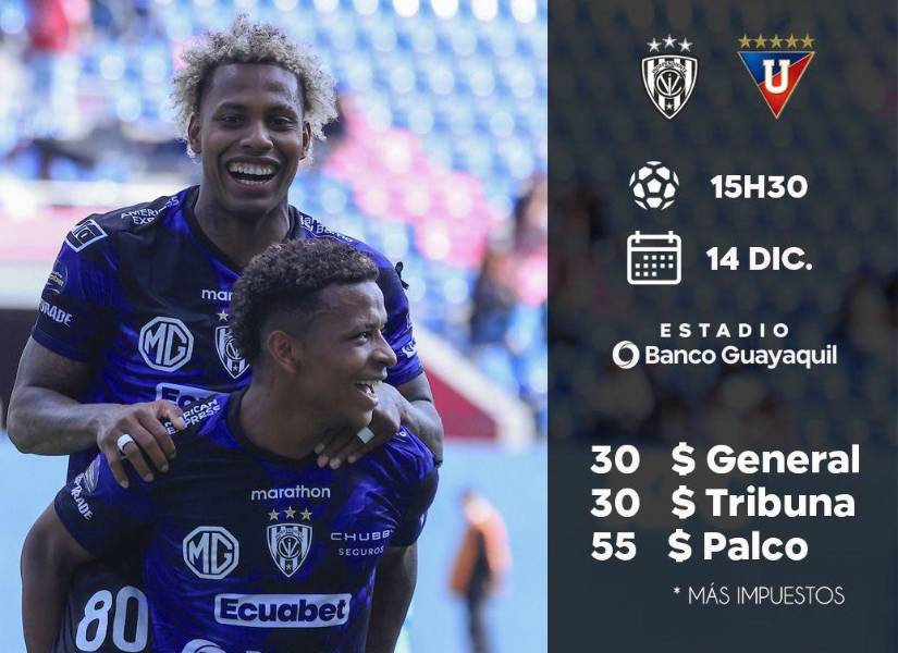 Independiente del Valle y Liga de Quito jugarán la final de vuelta de la Liga Pro este sábado 14 de diciembre.