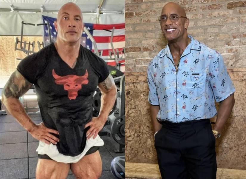 Dwayne Johson antes y ahora.