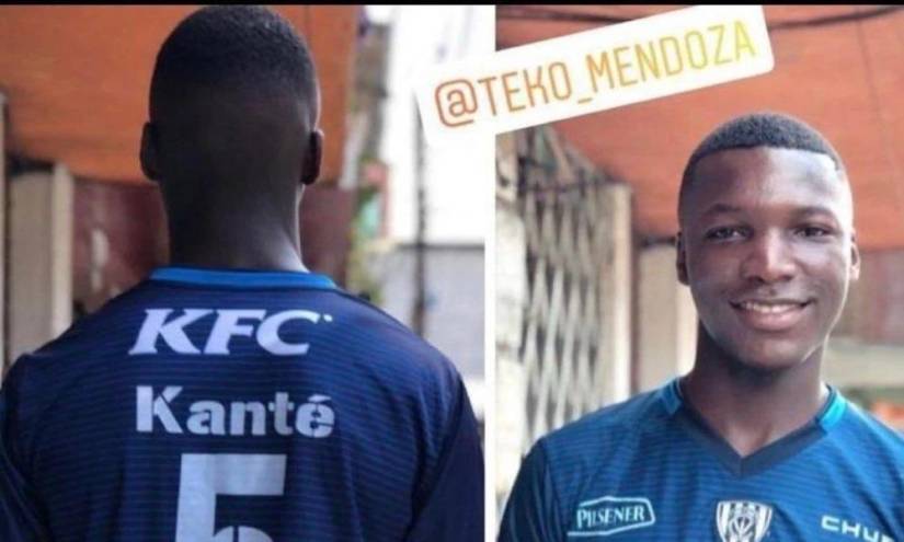 Moisés Caicedo, en una imagen de archivo, con la camiseta de Independiente del Valle y el nombre de Kanté.