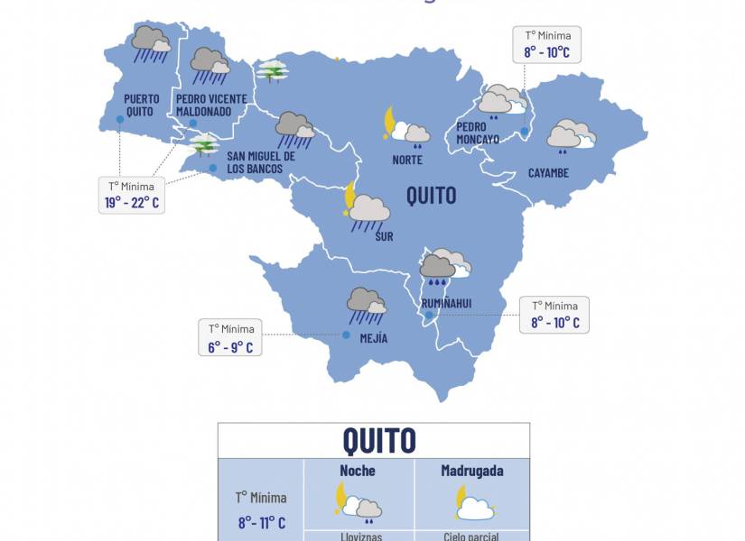 Pronóstico del clima para la tarde y noche del 11 de noviembre.