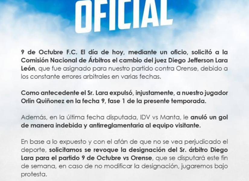 Árbitro ecuatoriano recibe amenazas en su casa