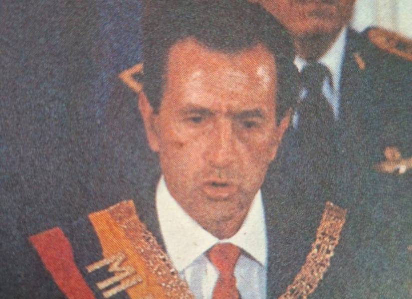 Rodrigo Borja durante su discurso en la posesión presidencial.