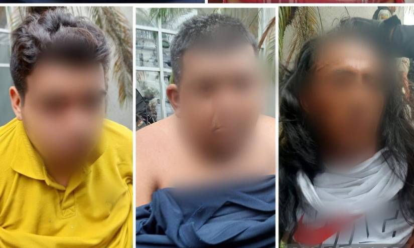 Imagen de los cinco capturados por la Policía Nacional.